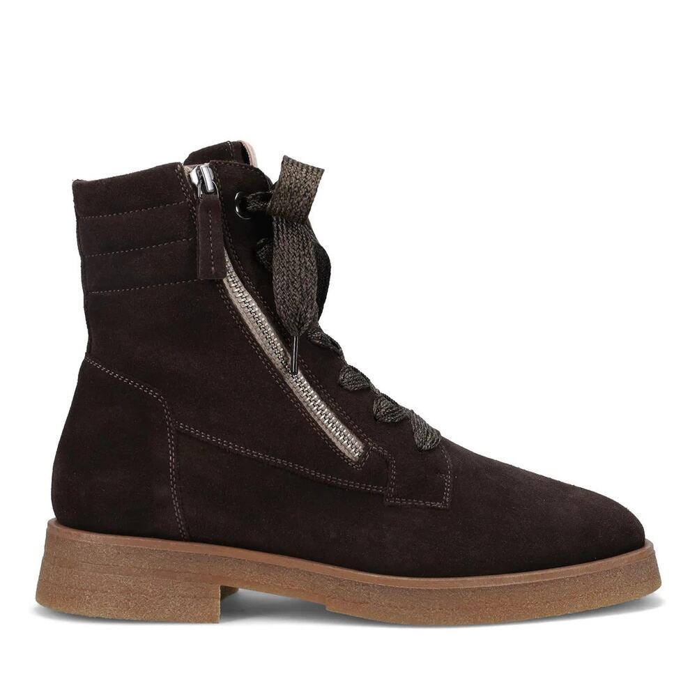 Ron White Hayley Weatherproof Suede Boots Chocolate Brown Lace Up Ankle 41 US 10
